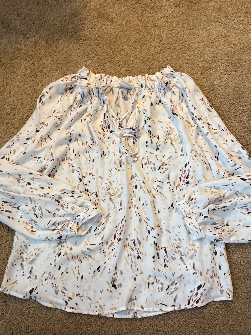 Printed Peasant Blouse - Casual Women's Top